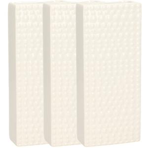 Waterverdamper - 3x - creme wit - keramiek - 400 ml - radiatorbak luchtbevochtiger - 7,4 x 17,7 cm