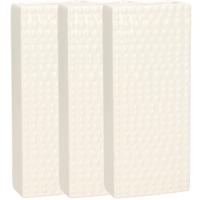 Waterverdamper - 3x - creme wit - keramiek - 400 ml - radiatorbak luchtbevochtiger - 7,4 x 17,7 cm