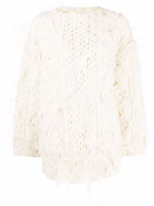 Valentino Garavani pull à détails de plumes - Tons neutres