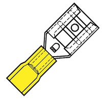 Geïsoleerde Vlakstekerhuls geel6,3x0,8mm voor draad 4,0-6,0 mm2 100 stuks 101000 Klemko