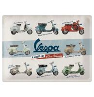 Metalen Bord Vespa A Small Car On Two Wheels 30 x 40 cm - thumbnail