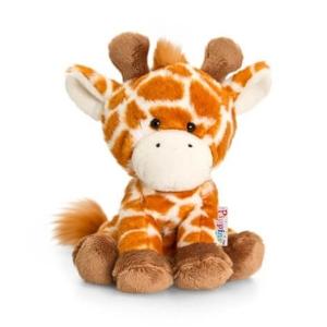 Keel Toys Giraffe knuffel - pluche - oranje - 14 cm - knuffeldier