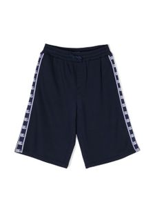 Dolce & Gabbana Kids short en jersey à plaque logo - Bleu