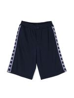 Dolce & Gabbana Kids short en jersey à plaque logo - Bleu - thumbnail