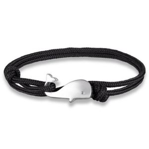 Parachute koord armband LGT Jewels Walvis Anker Zwart