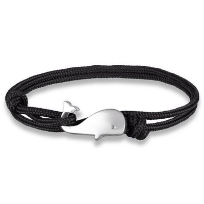 Parachute koord armband LGT Jewels Walvis Anker Zwart