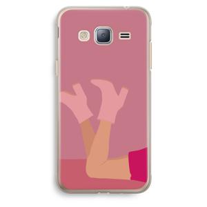 Pink boots: Samsung Galaxy J3 (2016) Transparant Hoesje