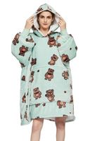 Fleece deken met mouwen & capuchon - beren - thumbnail