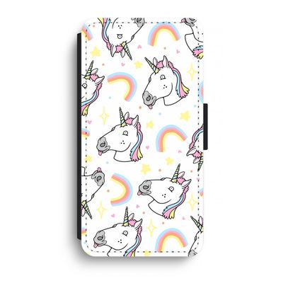 Rainbow Unicorn: iPhone XR Flip Hoesje