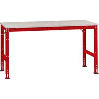 Manuflex AU4171.3003 Werk achtergrond tafel universele standaard met melamine schijf, bxdxh = 3000 x 800 x 760-870 mm Robijn-rood