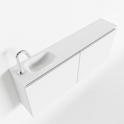 Toiletmeubel Mondiaz Ture | 120 cm | Meubelkleur Talc | Eden wastafel Talc Links | 1 kraangat