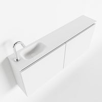 Toiletmeubel Mondiaz Ture | 120 cm | Meubelkleur Talc | Eden wastafel Talc Links | 1 kraangat
