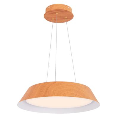 40 cm LED-Kroonluchter Modern 21 W Armatuur Kroonluchter met Houtnerf Metalen Frame Warm Licht 3000 K Pendelarmatuur