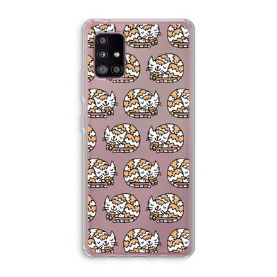 Slapende poes: Samsung Galaxy A51 5G Transparant Hoesje