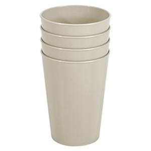 Hega Hogar Onbreekbare drinkglazen - 4x stuks - kunststof - beige - 300 ml - camping/kinderen   -