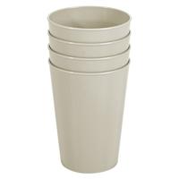 Hega Hogar Onbreekbare drinkglazen - 4x stuks - kunststof - beige - 300 ml - camping/kinderen   -