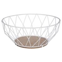 Fruitschaal - wit - Dia 28 cm - draad metaal - fruitmand - serveerschaal