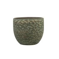 Steege Plantenpot Rinca - groen - lava look - 17 x 15 cm