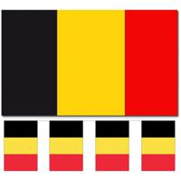 Belgie versiering/feestartikelen set - vlag 90 x 150 cm - vlaggenlijn van 300 cm - landen - thumbnail