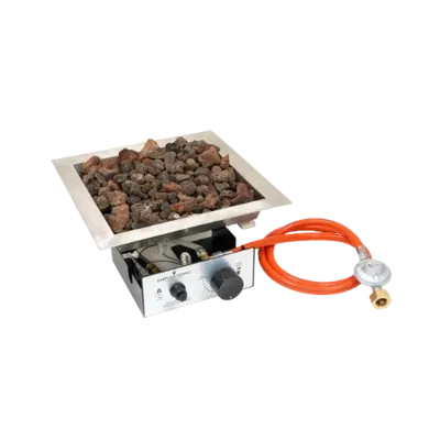 Brandervierkant 36x36cm - Ingebouwde LPG-gasbrander voor vuurtafeltjes | Happy Cocooning | Doe-het-zelf gasbrander voor buiten | Roestvast staal