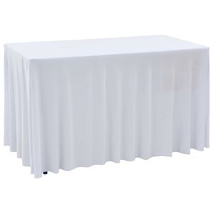 VidaXL 2 st tafelhoezen stretch met rok 183x76x74 cm wit