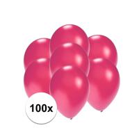 Party ballonnen - klein formaat - roze - 100x - 13 cm - feestartikelen/versiering - thumbnail