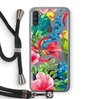 Papegaaien: Samsung Galaxy A11 Transparant Hoesje met koord