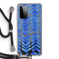 Blauwe pijlen: Samsung Galaxy A72 5G Transparant Hoesje met koord
