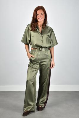 Margaux Lonnberg broek Idao kaki satin