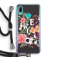 Hello in flowers: Huawei P Smart (2019) Transparant Hoesje met koord