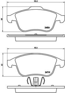 Remmenset, remschijf BREMBO, Remschijftype: Binnen geventileerd, Inbouwplaats: Vooras, u.a. für Renault