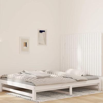 Wandhoofdbord 127,5x3x90 cm massief grenenhout wit