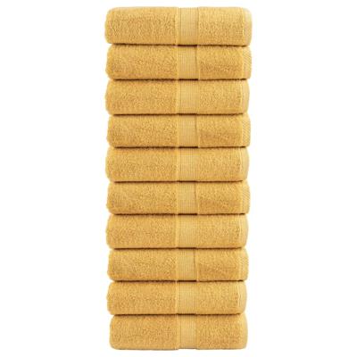 VidaXL Premium washandjes solund 10 stuks goud 30x30cm 600 g/m²
