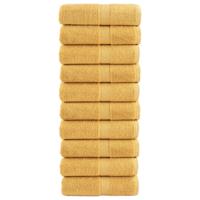 VidaXL Premium washandjes solund 10 stuks goud 30x30cm 600 g/m²