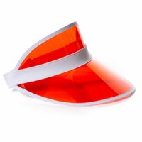 Jaren 80 transparante zonneklep - rood - Verkleedhoofddeksels - thumbnail