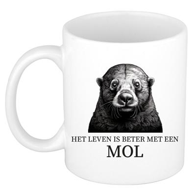 Cadeau mok voor de familie Mol - het leven is beter met - wit - keramiek - 300 ml