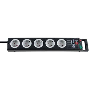 Brennenstuhl Super-Solid-Line stekkerdoos 5-voudig zwart 2,5m H05VV-F 3G1,5 | Mtools