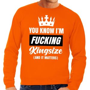 Grote maten Fucking Kingsize oranje sweater heren