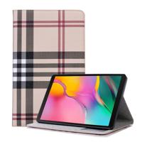 Geruite textuur horizontale Flip lederen case voor Galaxy tab A 10 1 (2019) T510/T515 met houder & kaartsleuven & portemonnee (wit)