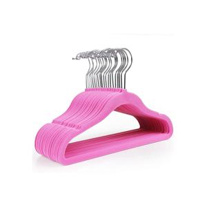 Fluwelen kleerhangers voor peuters en baby's, Roze