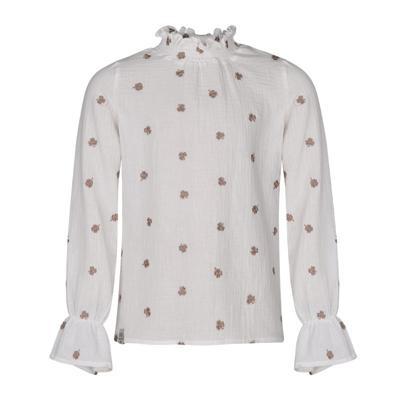 KIEstone winter blouse meisjes - wit - Fieke
