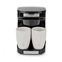 Nedis KACM140EBK Koffiezetapparaat Maximale Capaciteit: 0.25 L Aantal Kopjes Tegelijk: 2 Warmhoudfunctie Zwart