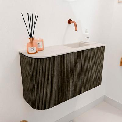 Toiletmeubel Mondiaz Joya Dlux | 71.6 cm | Meubelkleur Shadow | Faye wastafel Meli Wasbak Rechts | Zonder kraangat(en)