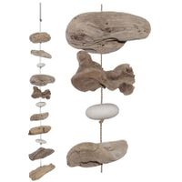 Hangende Decoratie Streng van Stenen en Hout (70 cm) - thumbnail