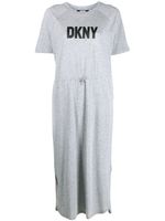 DKNY robe imprimée à lien de resserrage - Gris