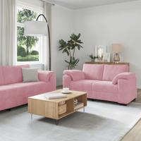 3-delige Loungeset met kussens fluweel roze
