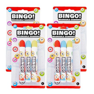 Bingo stiften/markers/dabbers - 12x - blauw/geel/rood - 20 ml