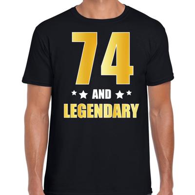 74 and legendary verjaardag cadeau t-shirt - zwart - gouden letters - heren - 74 jaar geworden 74 and legendary verjaardag cadeau t-shirt - zwart - gouden letters - heren - 74 jaar geworden