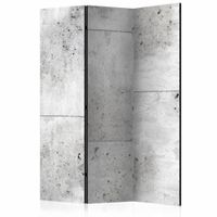 Vouwscherm - Muur van Beton 135x172 cm , gemonteerd geleverd (kamerscherm) dubbelzijdig geprint