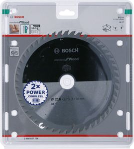 Bosch Accessories Bosch 2608837726 Hardmetaal-cirkelzaagblad 216 x 30 mm Aantal tanden: 48 1 stuk(s)